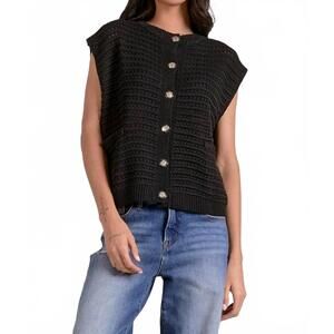 NEW ELAN icon status knit vest in black